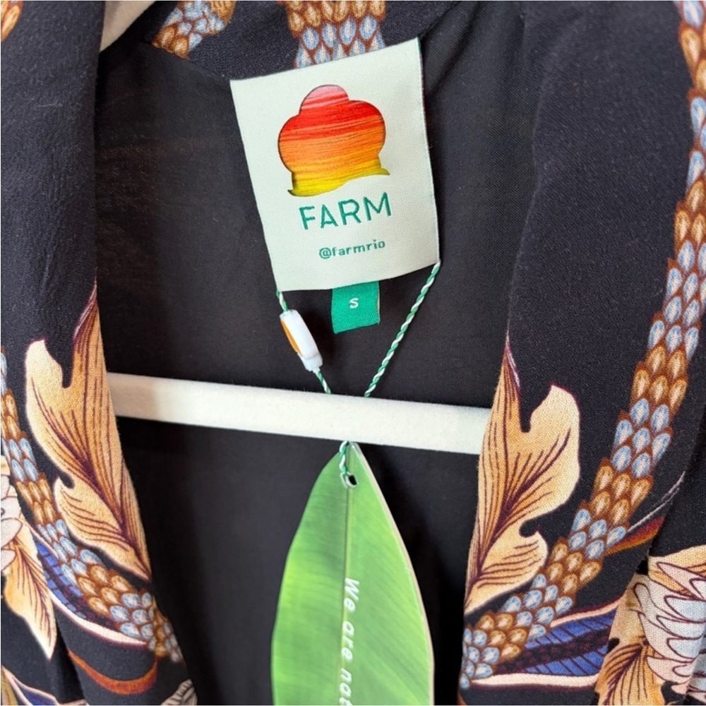 Farm Rio: Black Snake Garden Lenzing Viscose Maxi Dress long sleeve - Picture 8 of 13